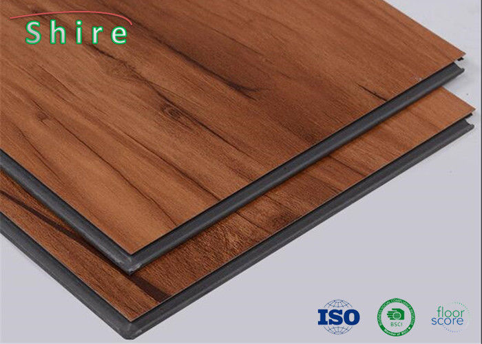 SPC Wood Grain Vinyl Flooring Fireproof Nontoxic Environmental Protection